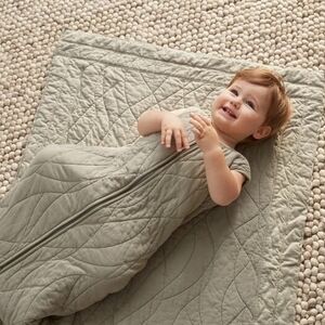 Coyuchi Quilted Organic Baby Sleep Sack Sage Green
